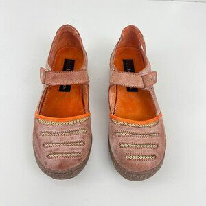 Bernie Mev Raizo Mary Jane Orange  Leather Shoes Size 39 US 8